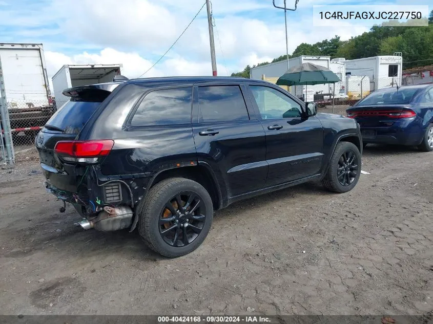 2018 Jeep Grand Cherokee Laredo VIN: 1C4RJFAGXJC227750 Lot: 40424168