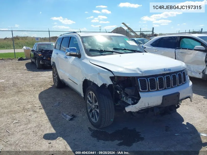 2018 Jeep Grand Cherokee Limited 4X2 VIN: 1C4RJEBG4JC197315 Lot: 40433441