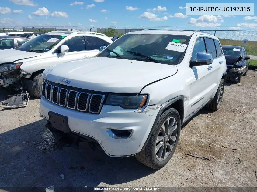 1C4RJEBG4JC197315 2018 Jeep Grand Cherokee Limited 4X2