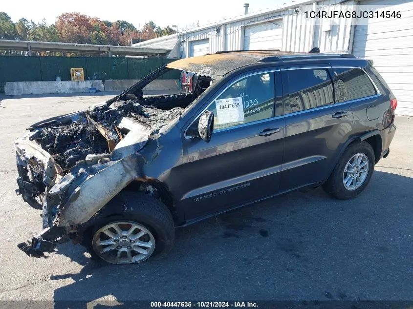 2018 Jeep Grand Cherokee Laredo E 4X4 VIN: 1C4RJFAG8JC314546 Lot: 40447635