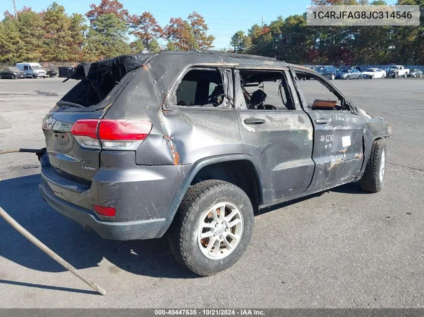 2018 Jeep Grand Cherokee Laredo E 4X4 VIN: 1C4RJFAG8JC314546 Lot: 40447635