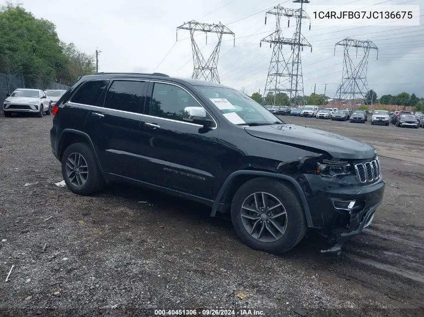 2018 Jeep Grand Cherokee Limited 4X4 VIN: 1C4RJFBG7JC136675 Lot: 40451306