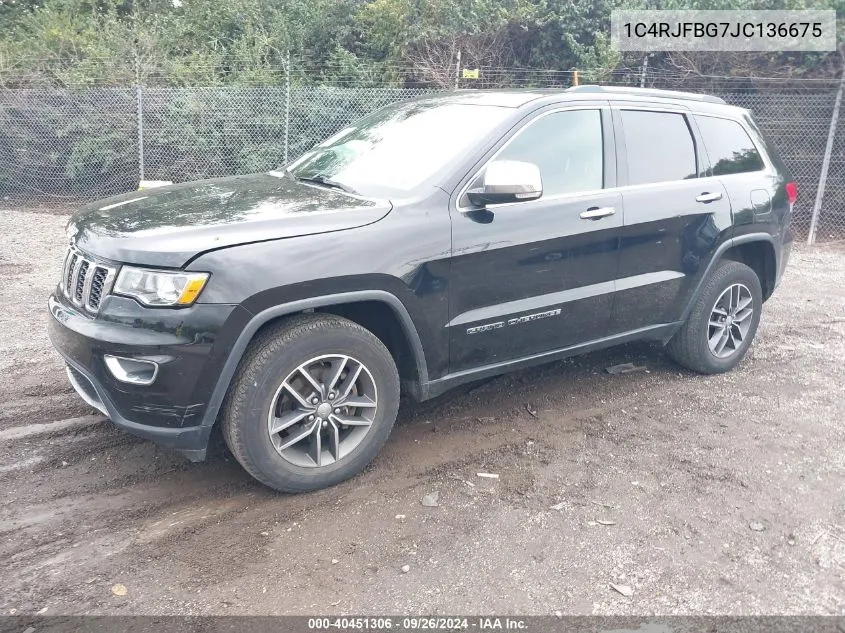 2018 Jeep Grand Cherokee Limited 4X4 VIN: 1C4RJFBG7JC136675 Lot: 40451306