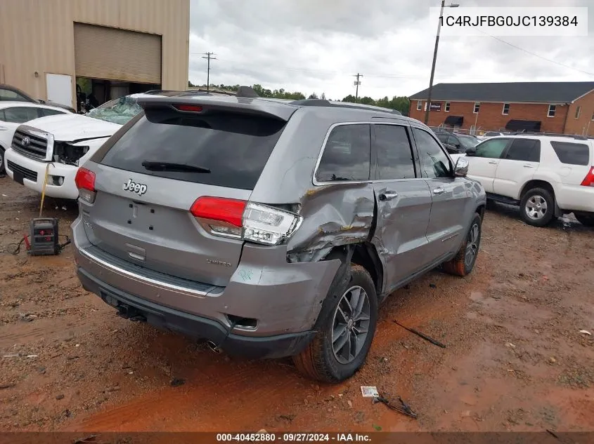 1C4RJFBG0JC139384 2018 Jeep Grand Cherokee Limited 4X4