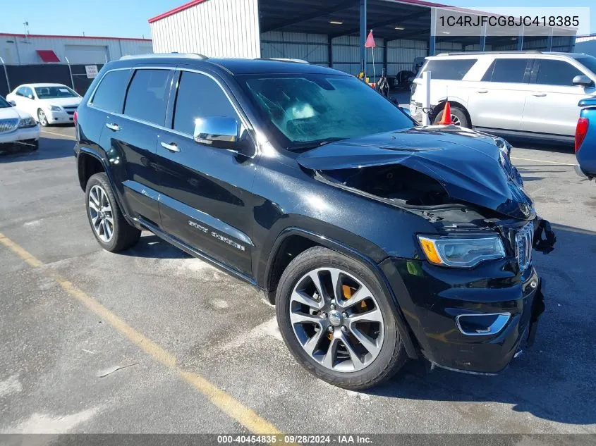 2018 Jeep Grand Cherokee Overland 4X4 VIN: 1C4RJFCG8JC418385 Lot: 40454835