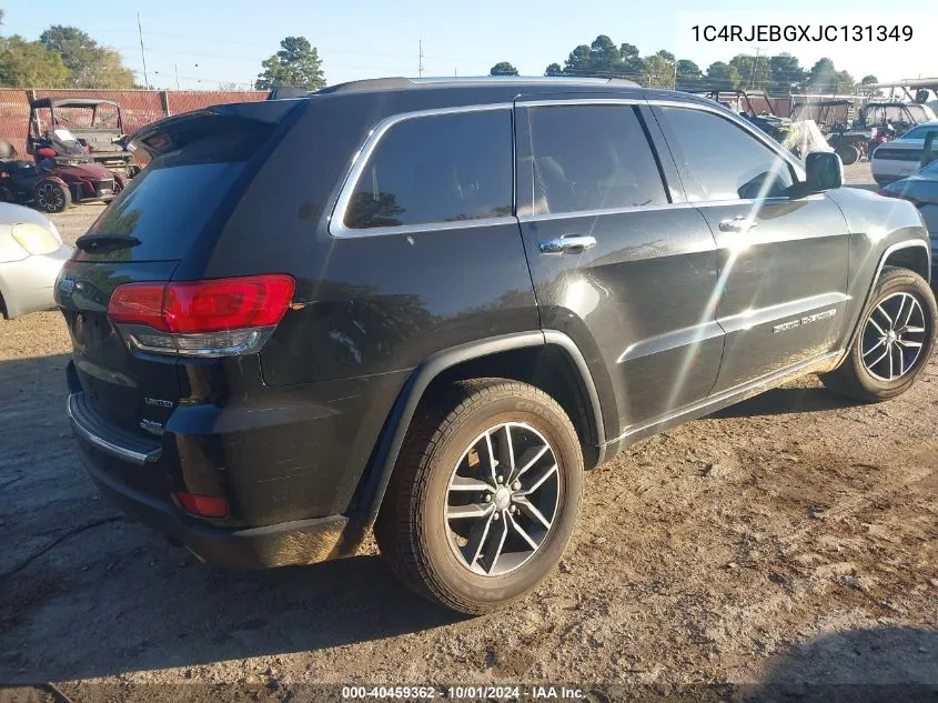 2018 Jeep Grand Cherokee Limited VIN: 1C4RJEBGXJC131349 Lot: 40459362