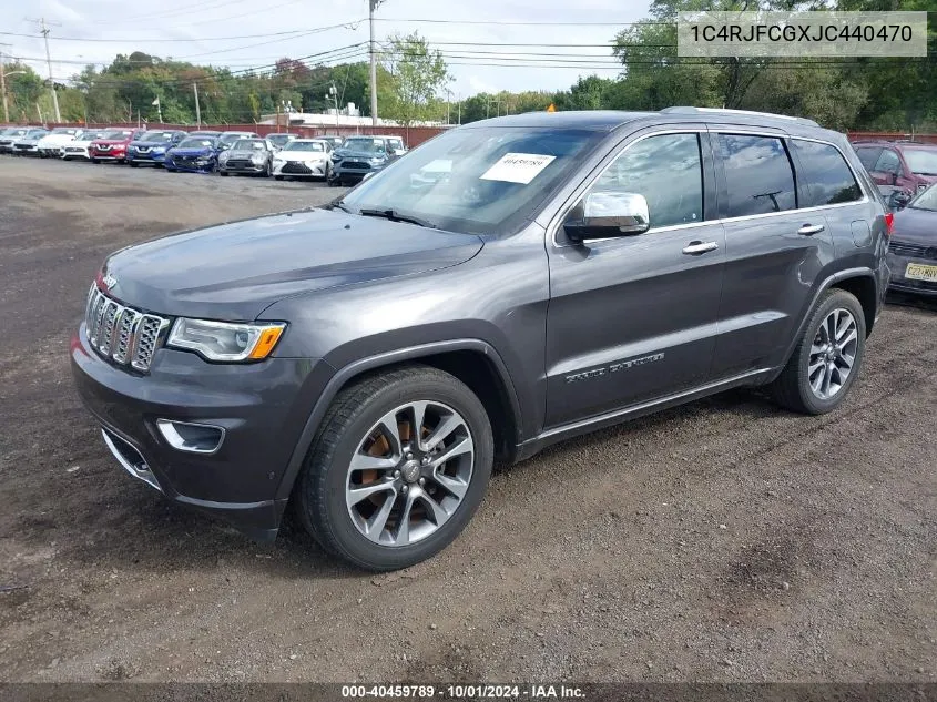 2018 Jeep Grand Cherokee Overland 4X4 VIN: 1C4RJFCGXJC440470 Lot: 40459789