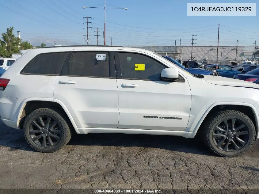 2018 Jeep Grand Cherokee Altitude 4X4 VIN: 1C4RJFAG0JC119329 Lot: 40464033