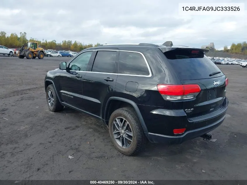 2018 Jeep Grand Cherokee Laredo VIN: 1C4RJFAG9JC333526 Lot: 40469250