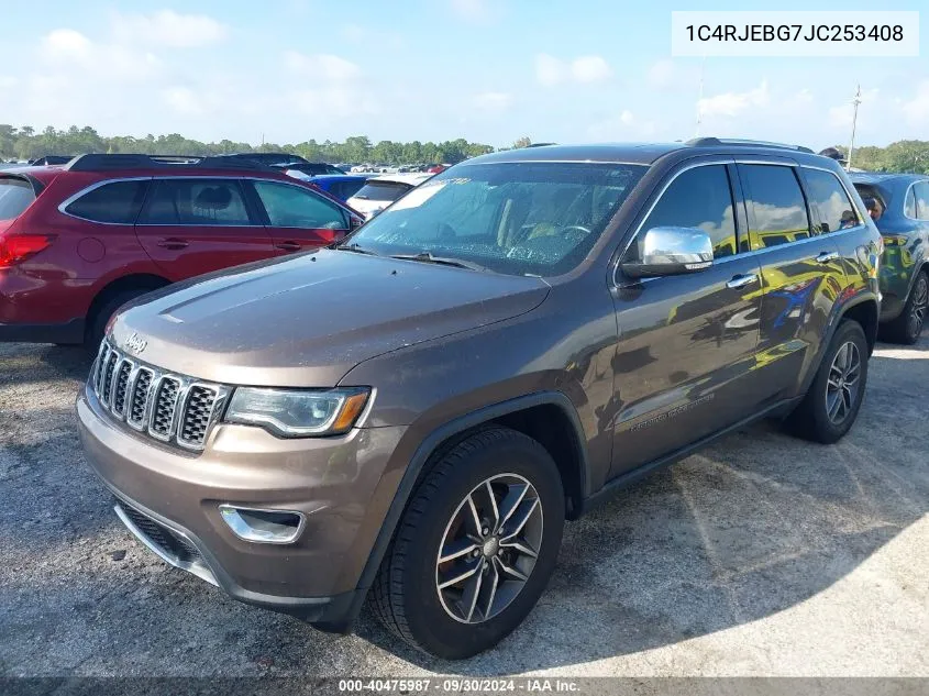 2018 Jeep Grand Cherokee Limited VIN: 1C4RJEBG7JC253408 Lot: 40475987