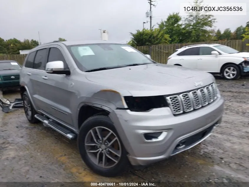 2018 Jeep Grand Cherokee Overland VIN: 1C4RJFCGXJC356536 Lot: 40478661