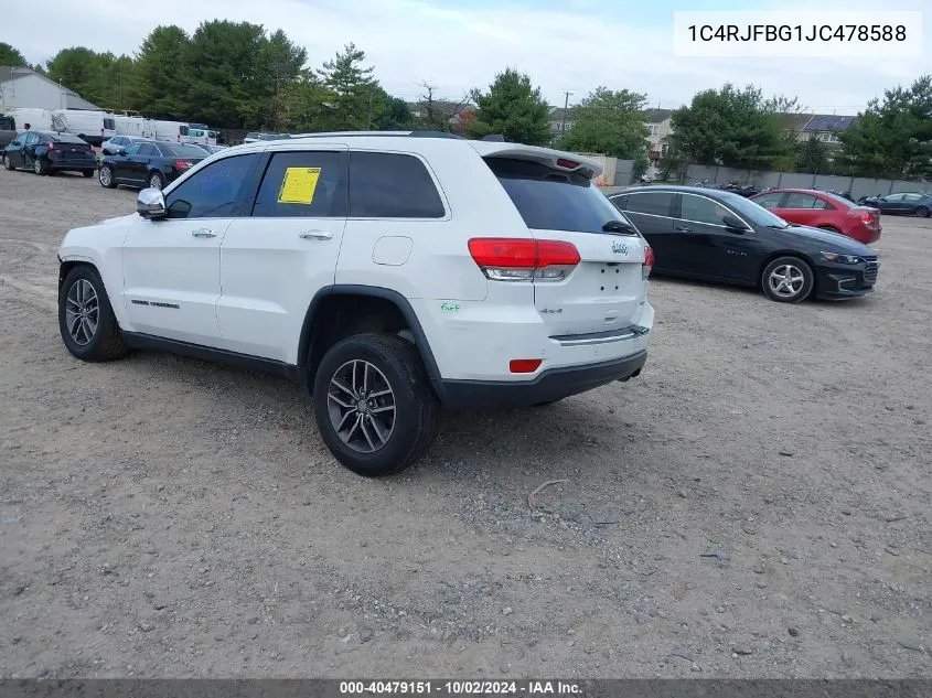 1C4RJFBG1JC478588 2018 Jeep Grand Cherokee Limited 4X4