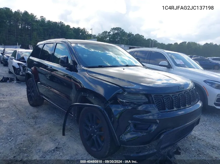 2018 Jeep Grand Cherokee Altitude 4X4 VIN: 1C4RJFAG2JC137198 Lot: 40480810