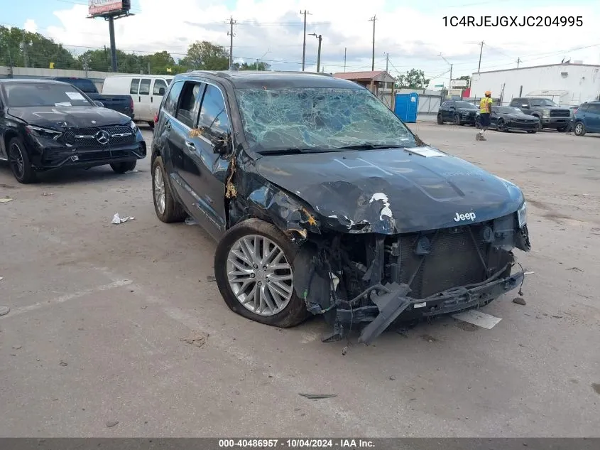 2018 Jeep Grand Cherokee Summit 4X2 VIN: 1C4RJEJGXJC204995 Lot: 40486957