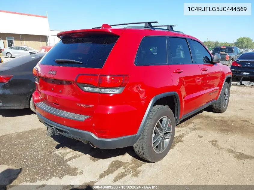 2018 Jeep Grand Cherokee Trailhawk 4X4 VIN: 1C4RJFLG5JC444569 Lot: 40489203