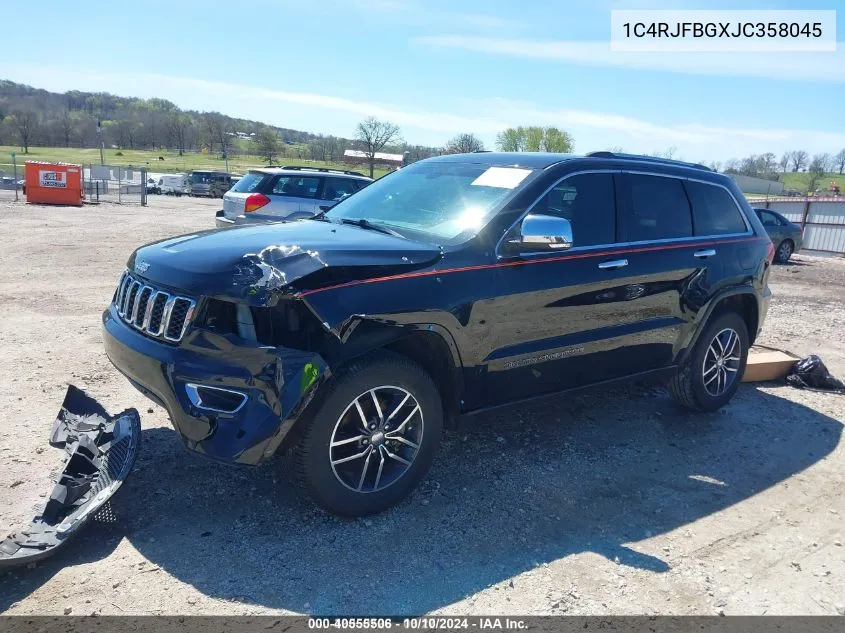 2018 Jeep Grand Cherokee Limited 4X4 VIN: 1C4RJFBGXJC358045 Lot: 40812275