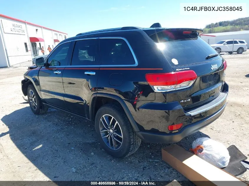 2018 Jeep Grand Cherokee Limited 4X4 VIN: 1C4RJFBGXJC358045 Lot: 40812275