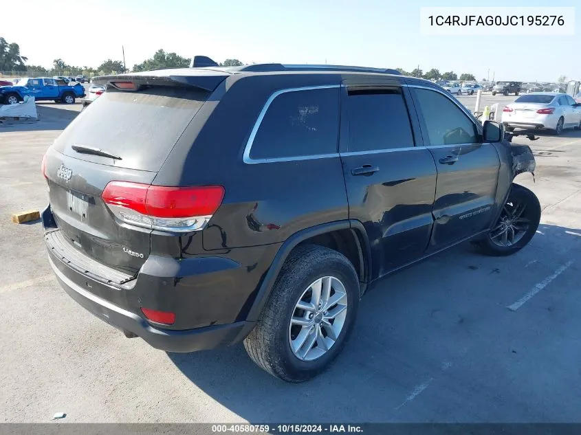 2018 Jeep Grand Cherokee Laredo E 4X4 VIN: 1C4RJFAG0JC195276 Lot: 40580759