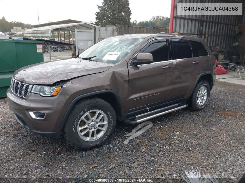 2018 Jeep Grand Cherokee Laredo E 4X4 VIN: 1C4RJFAG0JC404368 Lot: 40586959