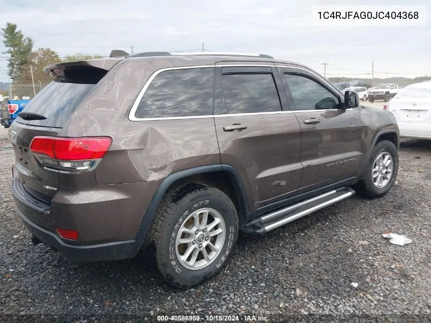 2018 Jeep Grand Cherokee Laredo E 4X4 VIN: 1C4RJFAG0JC404368 Lot: 40586959