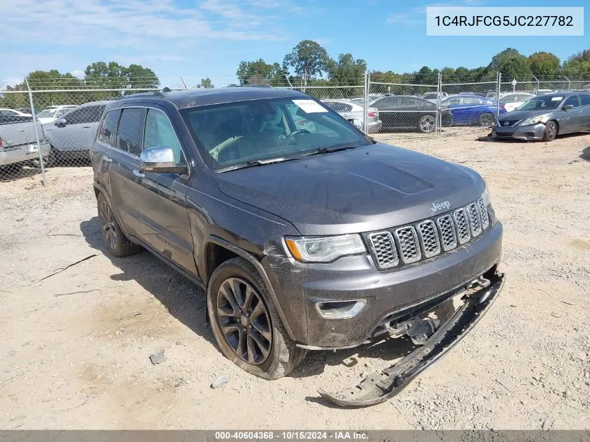 2018 Jeep Grand Cherokee Overland 4X4 VIN: 1C4RJFCG5JC227782 Lot: 40604368