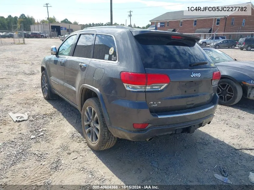 2018 Jeep Grand Cherokee Overland 4X4 VIN: 1C4RJFCG5JC227782 Lot: 40604368