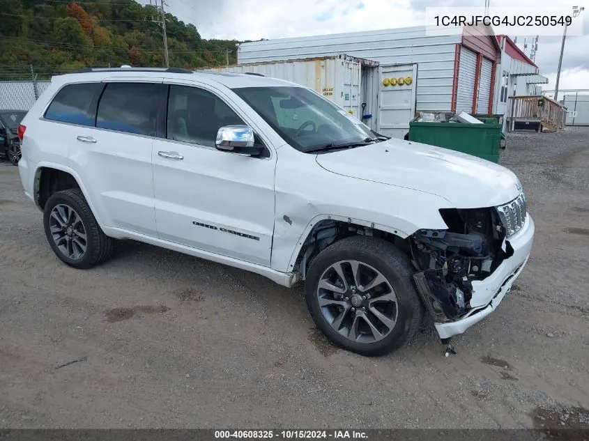 2018 Jeep Grand Cherokee Overland 4X4 VIN: 1C4RJFCG4JC250549 Lot: 40608325