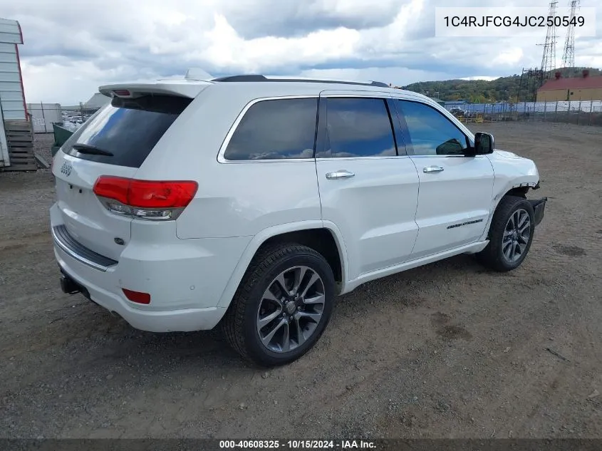 2018 Jeep Grand Cherokee Overland 4X4 VIN: 1C4RJFCG4JC250549 Lot: 40608325