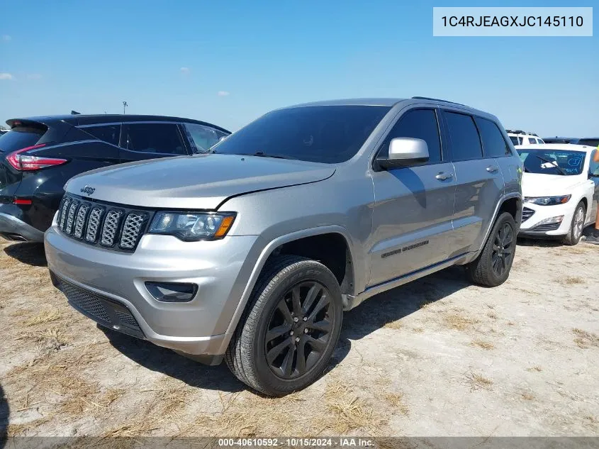 2018 Jeep Grand Cherokee Altitude 4X2 VIN: 1C4RJEAGXJC145110 Lot: 40610592