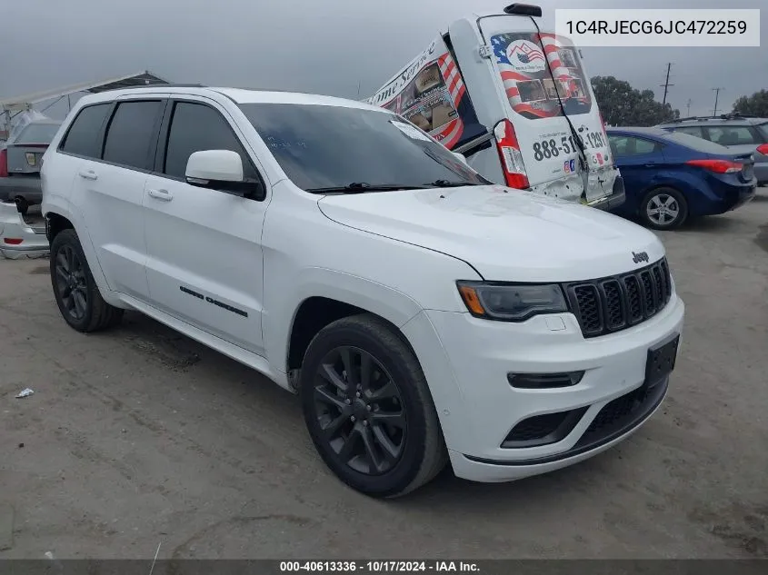 1C4RJECG6JC472259 2018 Jeep Grand Cherokee High Altitude 4X2