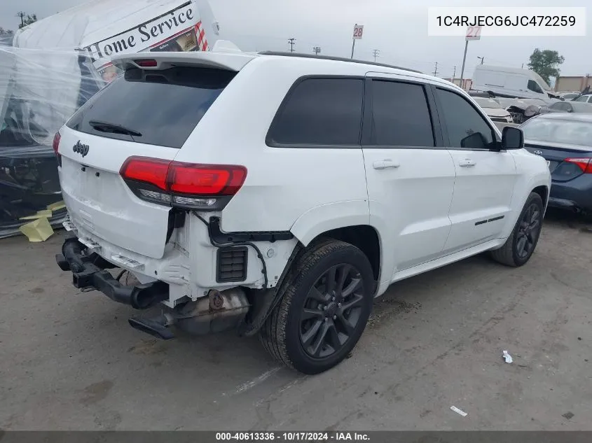 1C4RJECG6JC472259 2018 Jeep Grand Cherokee High Altitude 4X2