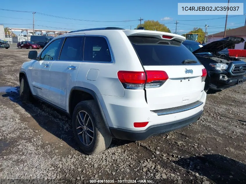 2018 Jeep Grand Cherokee Limited 4X2 VIN: 1C4RJEBG2JC359037 Lot: 40615035