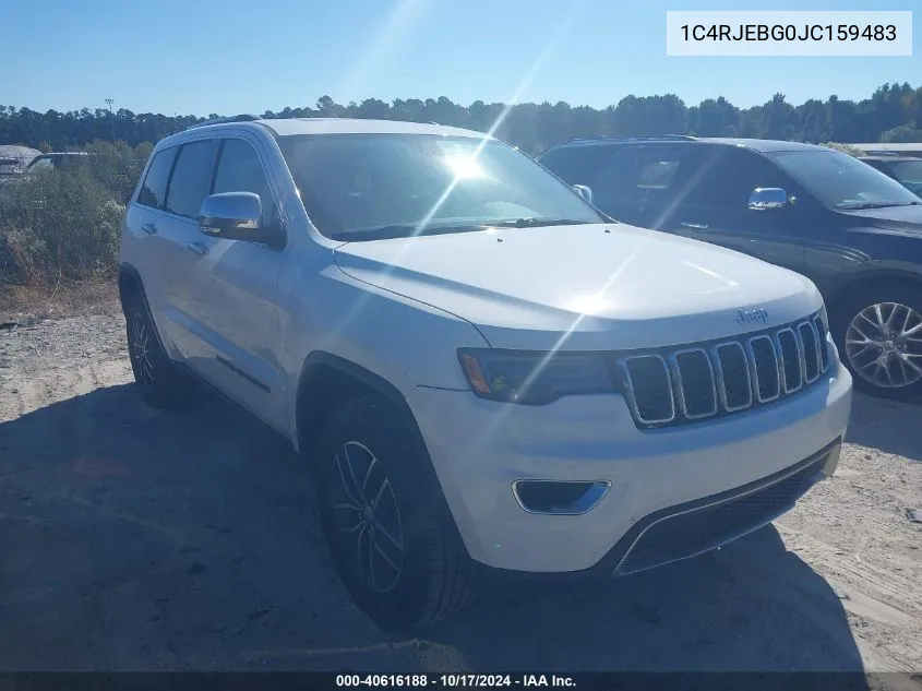 2018 Jeep Grand Cherokee Limited 4X2 VIN: 1C4RJEBG0JC159483 Lot: 40616188