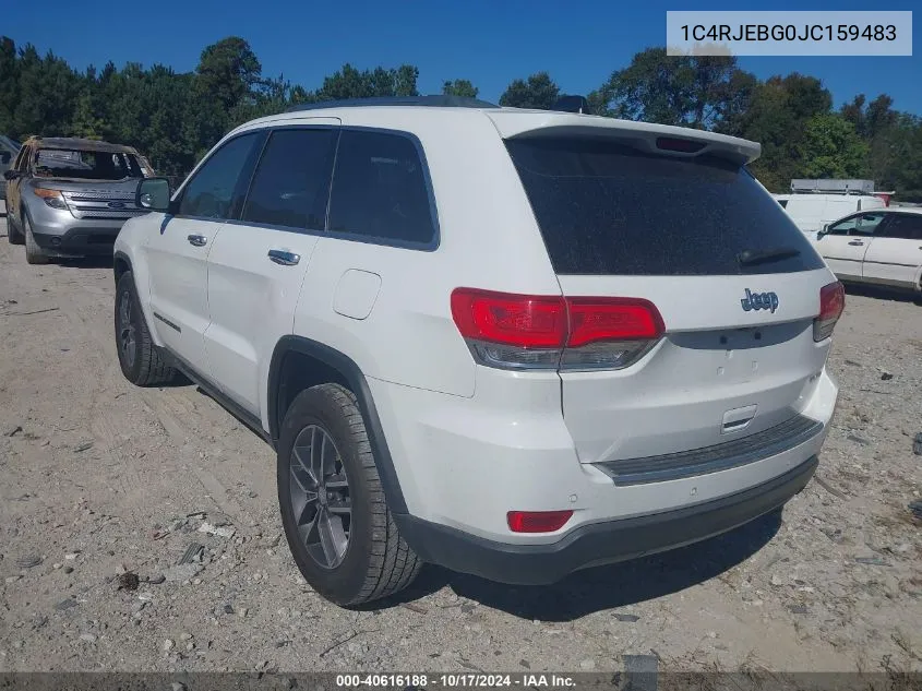 2018 Jeep Grand Cherokee Limited 4X2 VIN: 1C4RJEBG0JC159483 Lot: 40616188