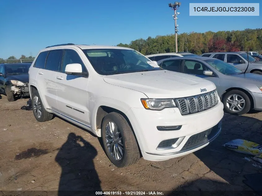 2018 Jeep Grand Cherokee Summit 4X2 VIN: 1C4RJEJG0JC323008 Lot: 40619153