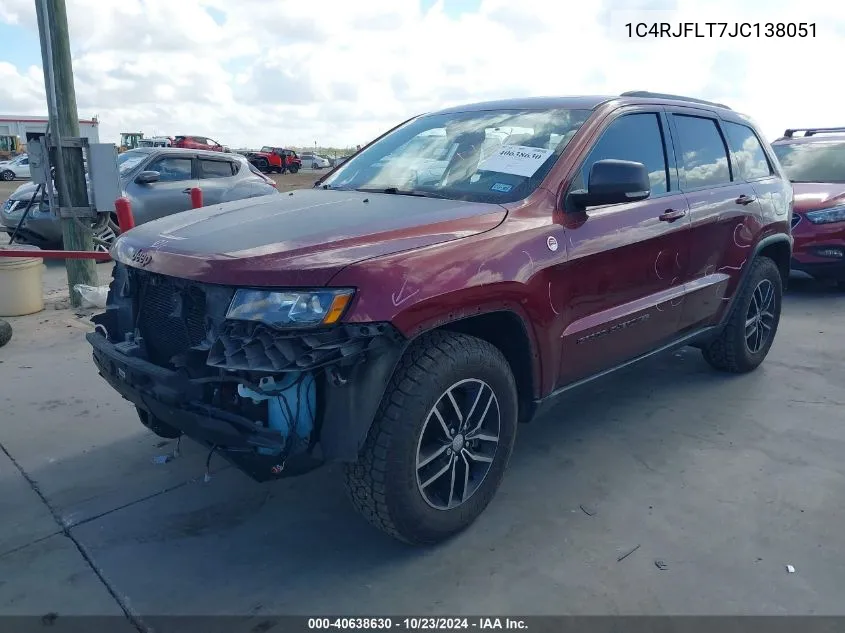 2018 Jeep Grand Cherokee Trailhawk 4X4 VIN: 1C4RJFLT7JC138051 Lot: 40638630