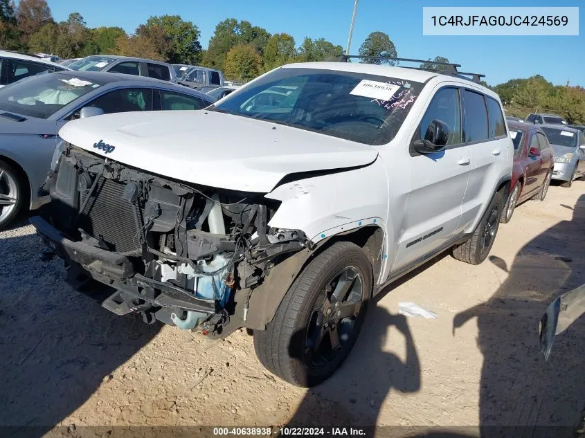 2018 Jeep Grand Cherokee Upland 4X4 VIN: 1C4RJFAG0JC424569 Lot: 40638938