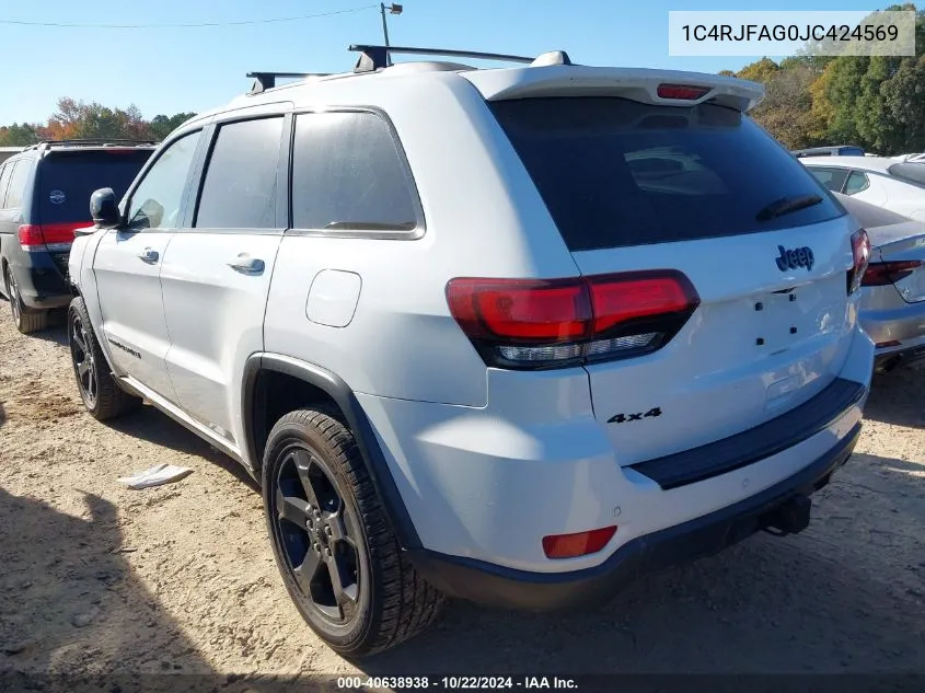 2018 Jeep Grand Cherokee Upland 4X4 VIN: 1C4RJFAG0JC424569 Lot: 40638938