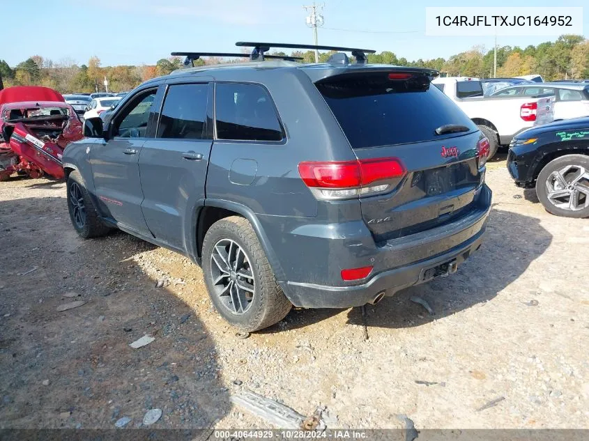 2018 Jeep Grand Cherokee Trailhawk 4X4 VIN: 1C4RJFLTXJC164952 Lot: 40644929