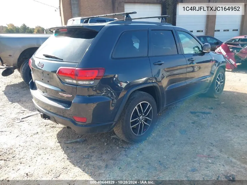 2018 Jeep Grand Cherokee Trailhawk 4X4 VIN: 1C4RJFLTXJC164952 Lot: 40644929