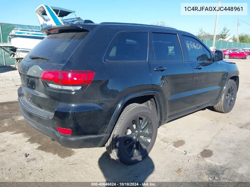 2018 Jeep Grand Cherokee Altitude 4X4 VIN: 1C4RJFAGXJC448961 Lot: 40646824