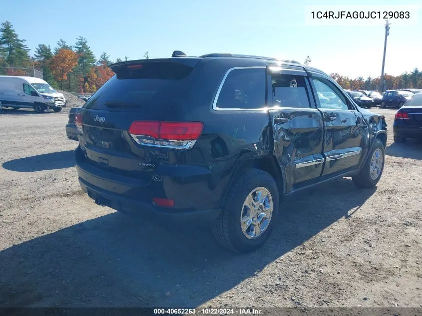 2018 Jeep Grand Cherokee Laredo E 4X4 VIN: 1C4RJFAG0JC129083 Lot: 40652263