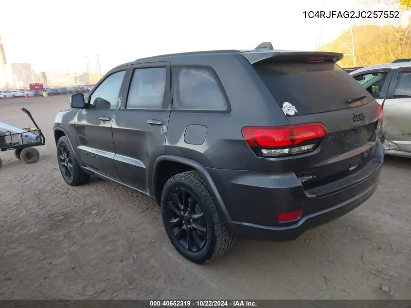 2018 Jeep Grand Cherokee Altitude 4X4 VIN: 1C4RJFAG2JC257552 Lot: 40652319