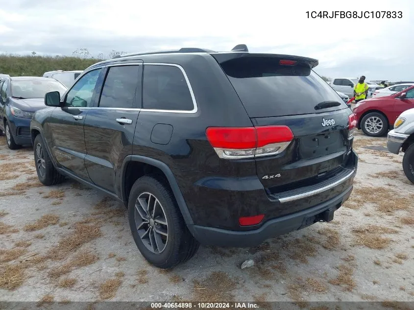 2018 Jeep Grand Cherokee Limited 4X4 VIN: 1C4RJFBG8JC107833 Lot: 40654898