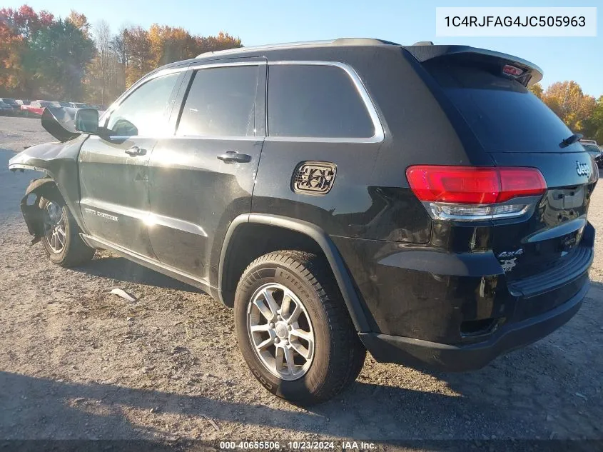 2018 Jeep Grand Cherokee Laredo E 4X4 VIN: 1C4RJFAG4JC505963 Lot: 40655506