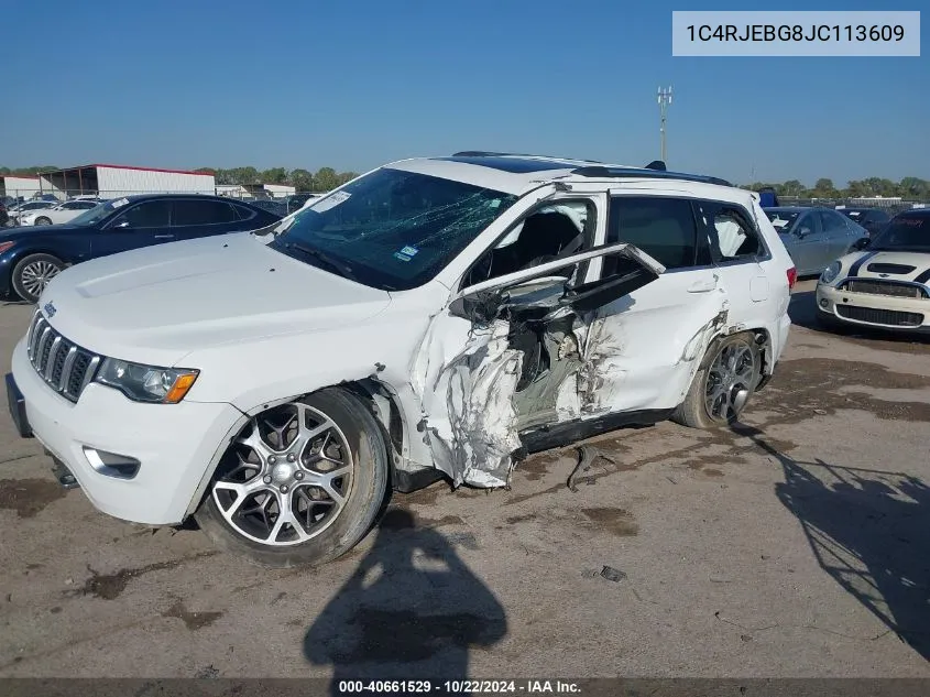 2018 Jeep Grand Cherokee Sterling Edition 4X2 VIN: 1C4RJEBG8JC113609 Lot: 40661529