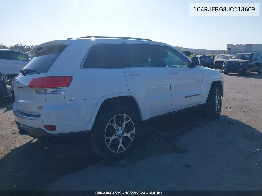 2018 Jeep Grand Cherokee Sterling Edition 4X2 VIN: 1C4RJEBG8JC113609 Lot: 40661529