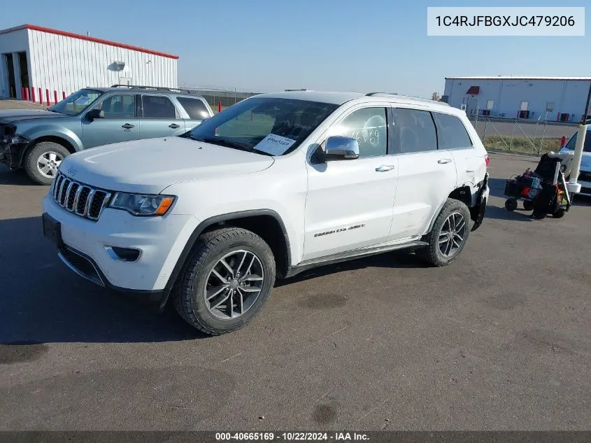 2018 Jeep Grand Cherokee Limited 4X4 VIN: 1C4RJFBGXJC479206 Lot: 40665169