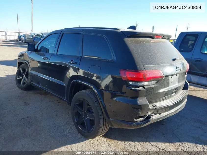 2018 Jeep Grand Cherokee Altitude 4X2 VIN: 1C4RJEAG4JC430854 Lot: 40669571