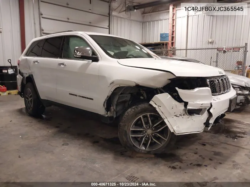 2018 Jeep Grand Cherokee Limited 4X4 VIN: 1C4RJFBGXJC365545 Lot: 40671325